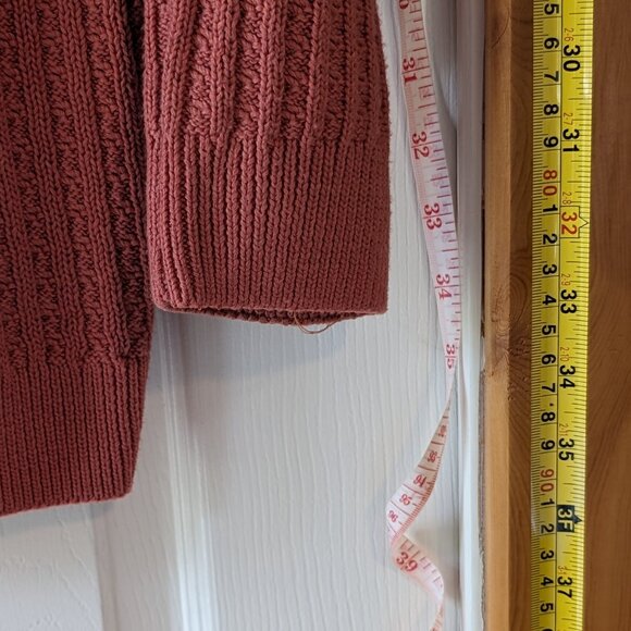 Salmon knit scoop neck sweater XL - Picture 6 of 9